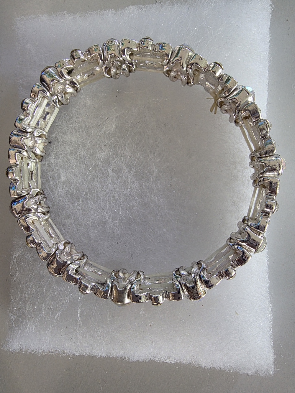 Silver Crystal Stretch Bracelet - Women Jewelry